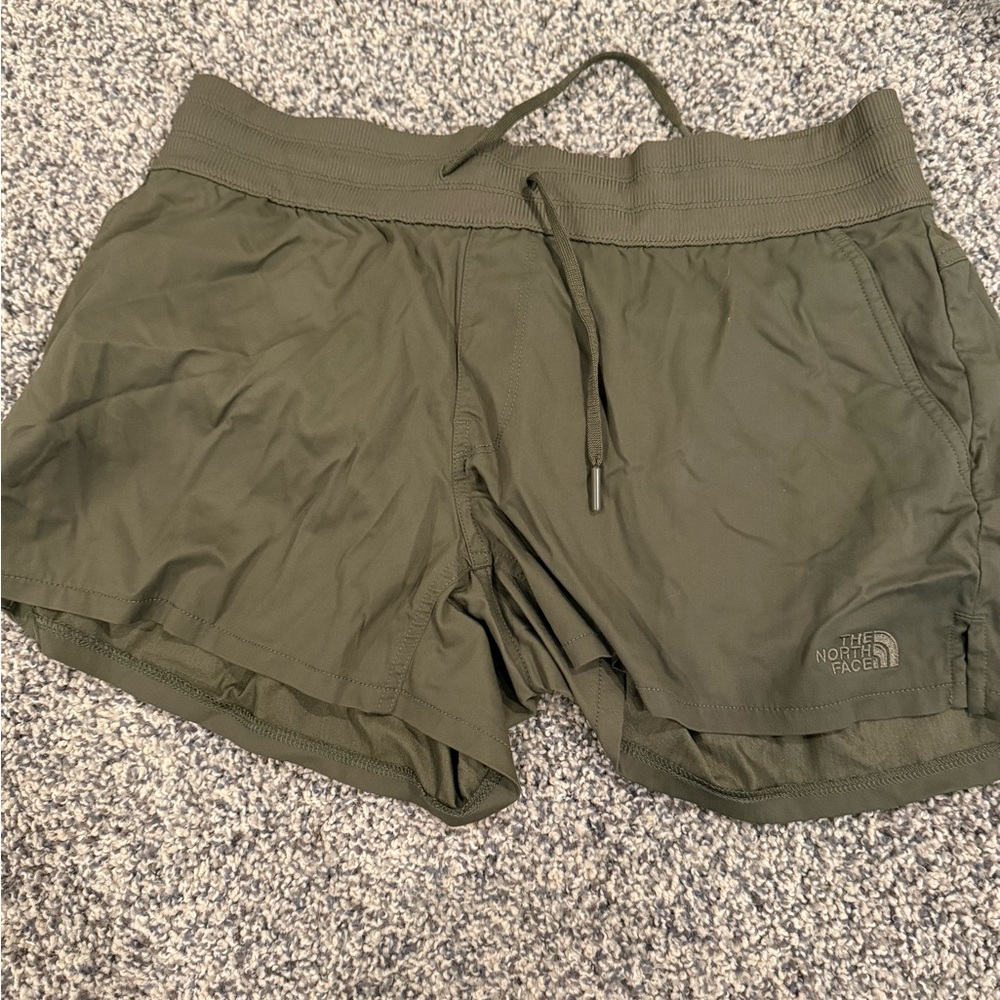 The North Face Green Athletic Shorts with Adjustable Fit